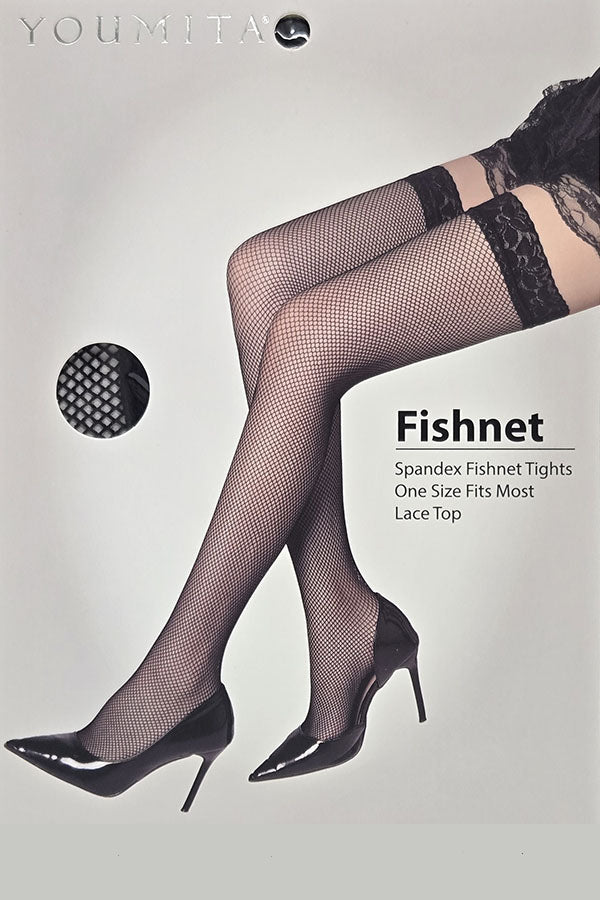 11020 Spandex Fishnet Tights Stockings – Lace Top - Wholesale 6pcs