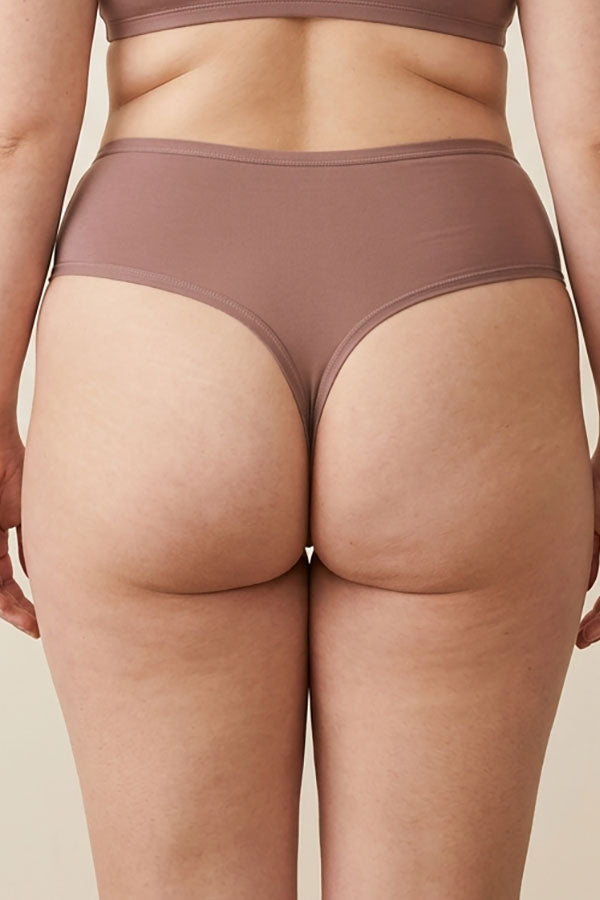 33521 High Waist Thong Panty – Soft Lightweight Nylon Spandex – Regular & Plus Size