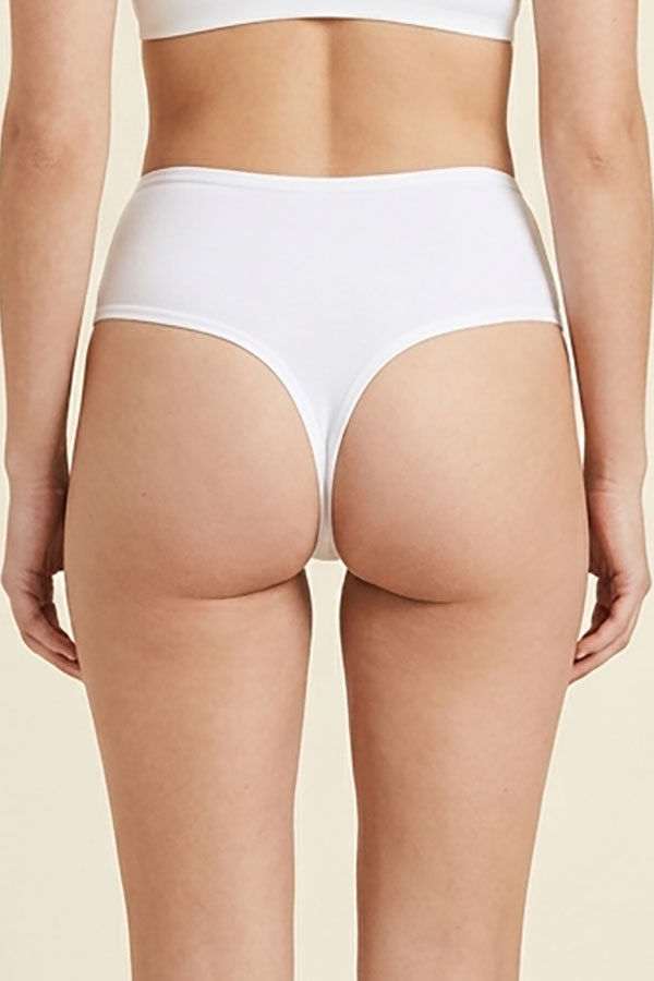 33521 High Waist Thong Panty – Soft Lightweight Nylon Spandex – Regular & Plus Size