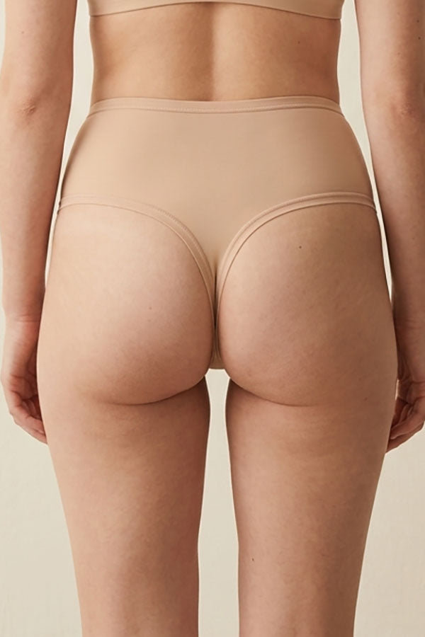 33521 High Waist Thong Panty – Soft Lightweight Nylon Spandex – Regular & Plus Size