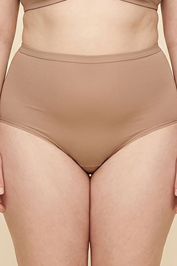 33538 High Waist Brief Panty – Soft Lightweight Nylon Spandex – Regular & Plus Size