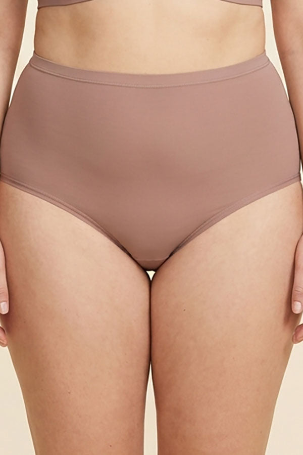 33538 High Waist Brief Panty – Soft Lightweight Nylon Spandex – Regular & Plus Size