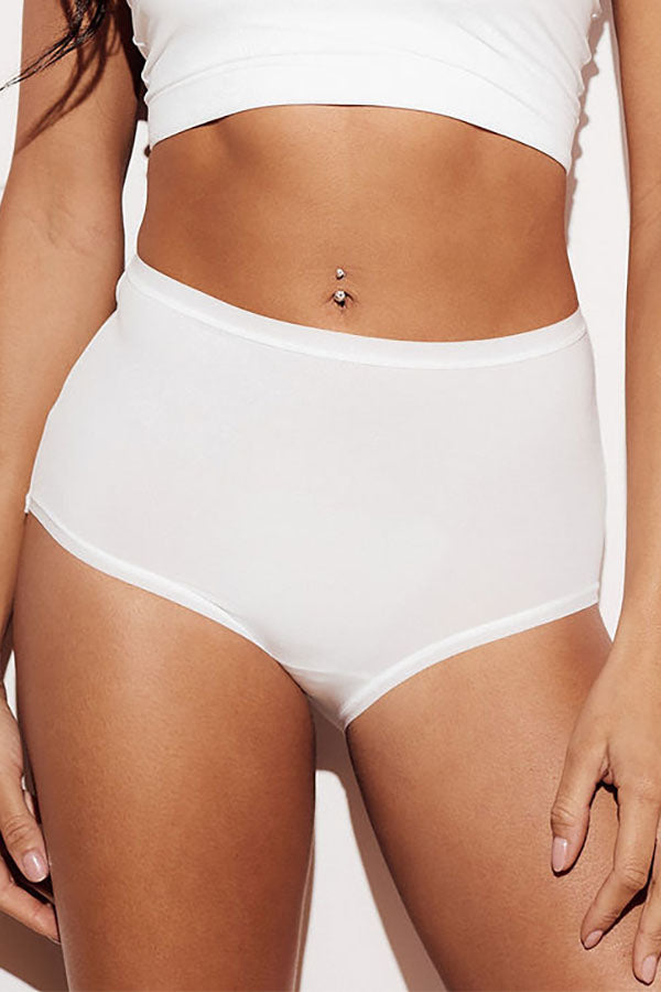 33538 High Waist Brief Panty – Soft Lightweight Nylon Spandex – Regular & Plus Size