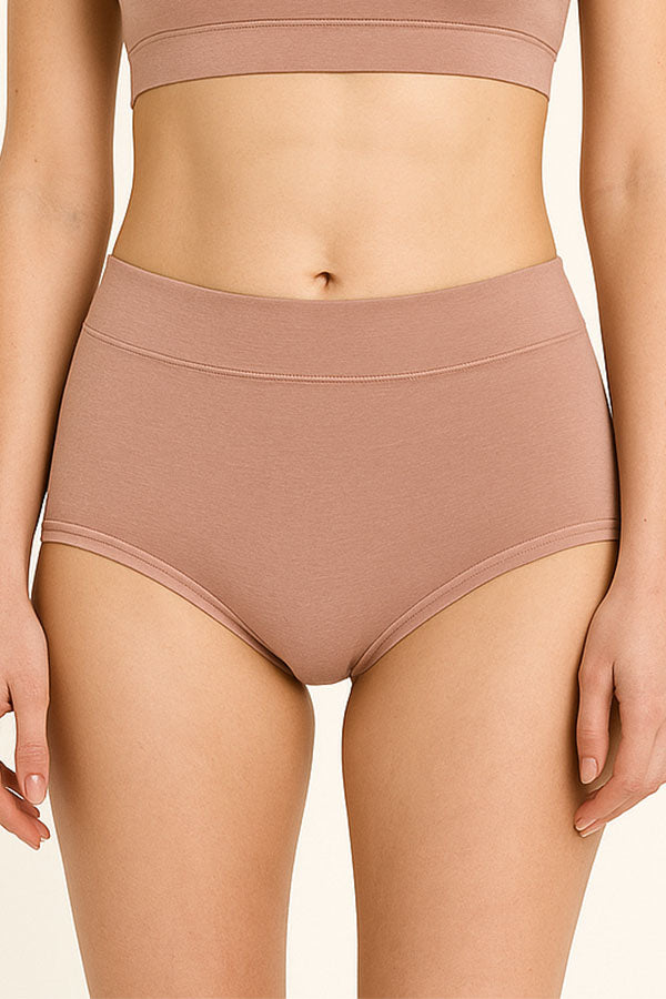 33567 Women’s High Waist Full Coverage Brief Panty-12pcs-Wholesale