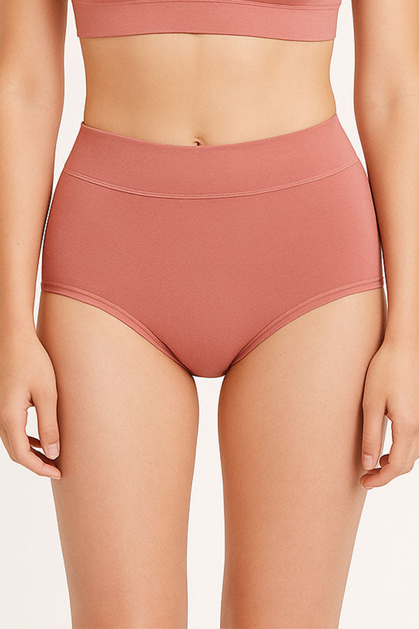 33567 Women’s High Waist Full Coverage Brief Panty-12pcs-Wholesale