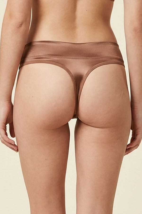 33568 Youmita Satin Thong Panty - 12PC Wholesale Prepack