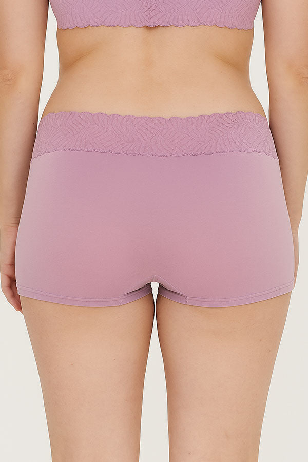 33585 Women’s Super Soft Boyshort Panties w/ Lace Waistband | 12pcs Prepack (Assorted) | Wholesale