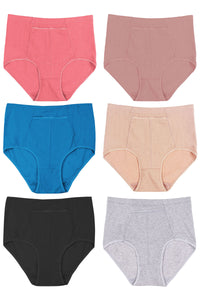 70108 12 Piece Solid Full Brief Cotton Underwear for Women  C03