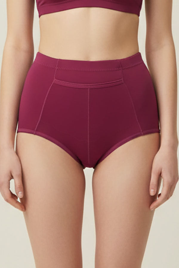 70108 12 Pieces Comfortable Cotton Underwear with Front Center Pocket & Full Seat Coverage Solid Full Brief C01
