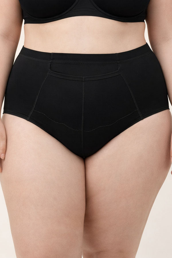 70108 12 Pieces Comfortable Cotton Underwear with Front Center Pocket & Full Seat Coverage Solid Full Brief C01
