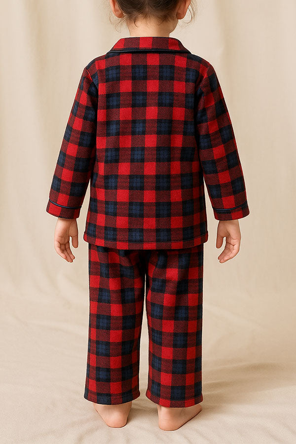 6 Pieces Sleepwear Kids Plaid Pajama Set