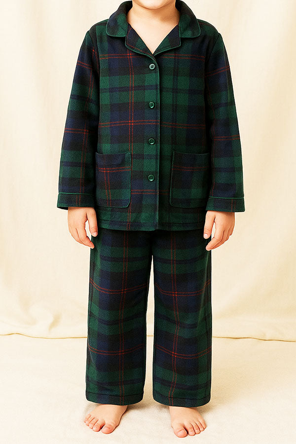 6 Pieces Sleepwear Kids Plaid Pajama Set
