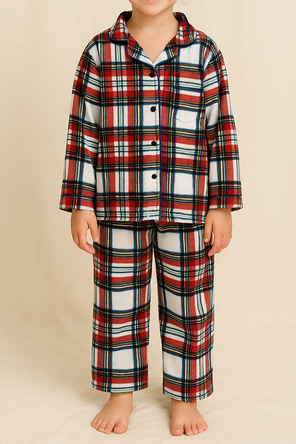 6 Pieces Sleepwear Kids Plaid Pajama Set