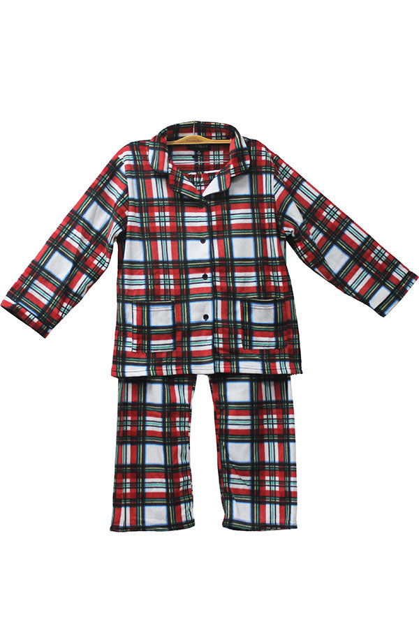 6 Pieces Sleepwear Kids Plaid Pajama Set