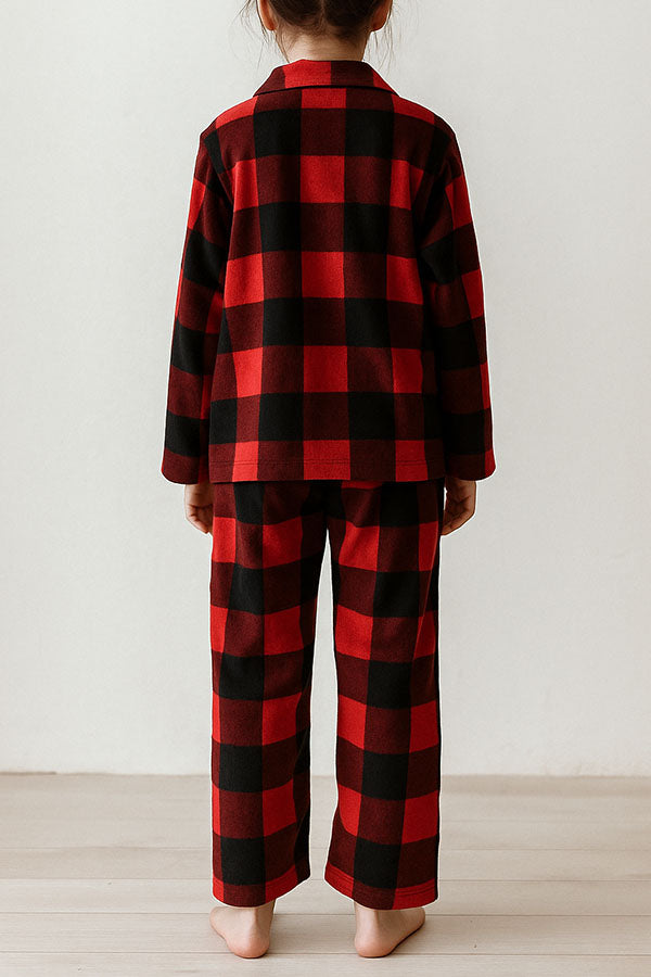 6 Pieces Sleepwear Kids Plaid Pajama Set