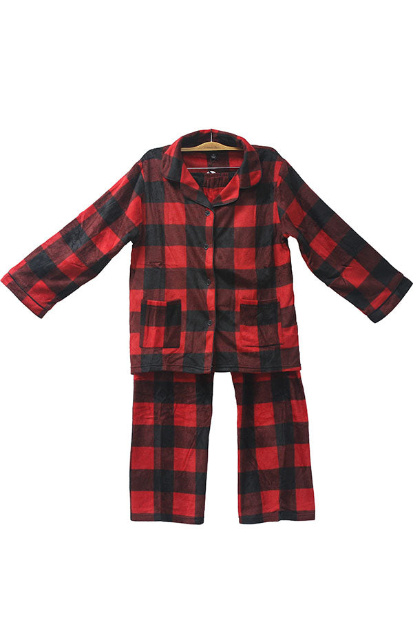 6 Pieces Sleepwear Kids Plaid Pajama Set