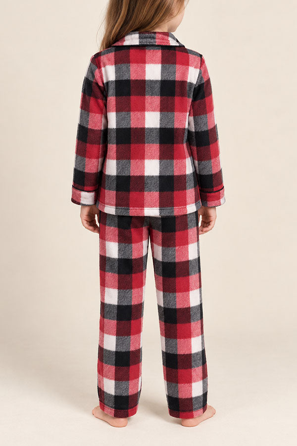 6 Pieces Soft 100% Polyester Sleepwear Kids Plaid Pajama Set