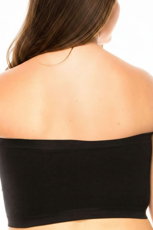 72041 6 Piece Bandeau Bra with Removable Pads – Elastic Band – Regular & Plus Size