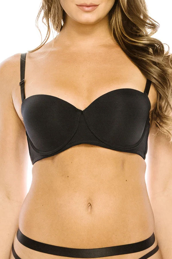78168 12 Piece Low Back Strap Converter, Push-Up Cups, Adjustable, Multi-Way Convertible Straps Demi Bra B/C Cup