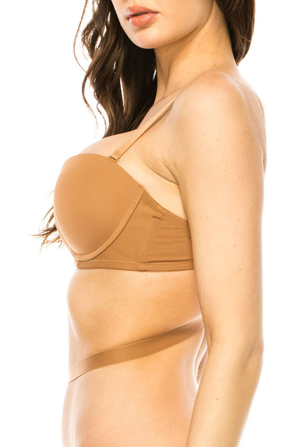 78168 12 Piece Low Back Strap Converter, Push-Up Cups, Adjustable, Multi-Way Convertible Straps Demi Bra B/C Cup
