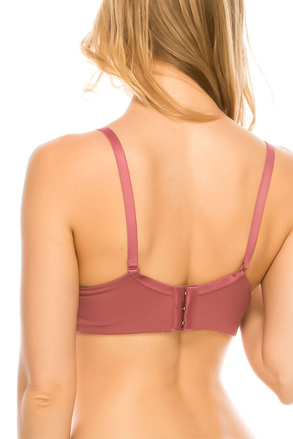78191 12-Pack Push-Up & Removable Straps Solid Plunge Bra with Underwire B C Cup
