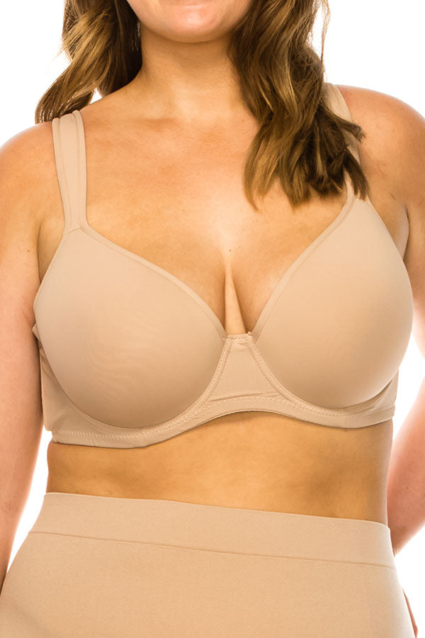 78282 12 Piece Soft Support, Adjustable Straps Full Coverage Thick Strap Bra D-DD Cup
