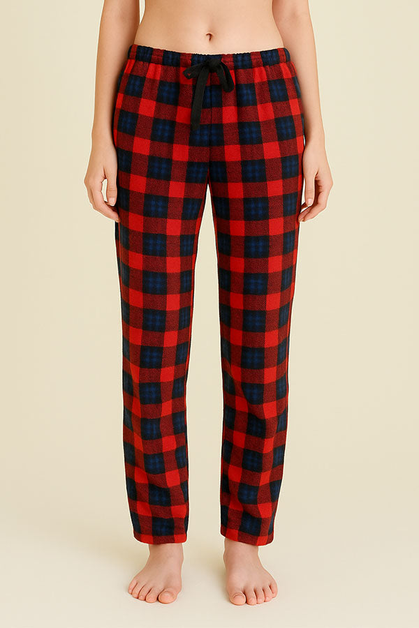 Winter Wear for Women Lady Plaid Fleece Pants