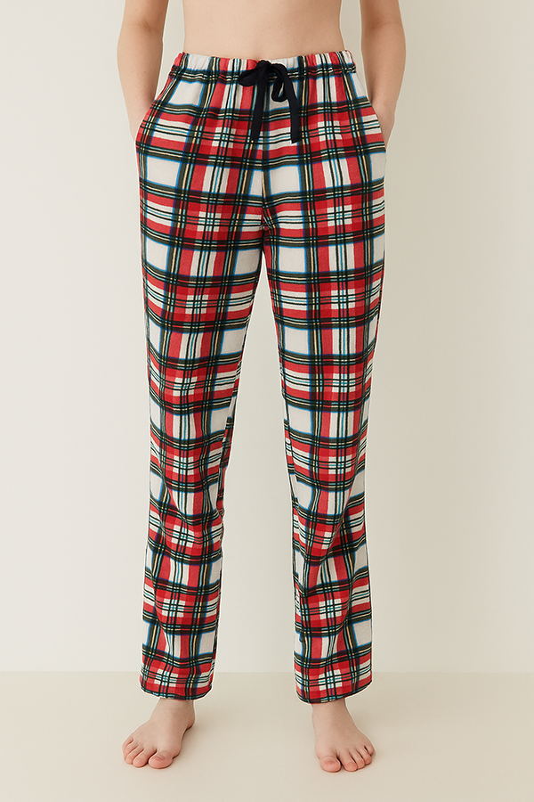 Winter Wear for Women Lady Plaid Fleece Pants
