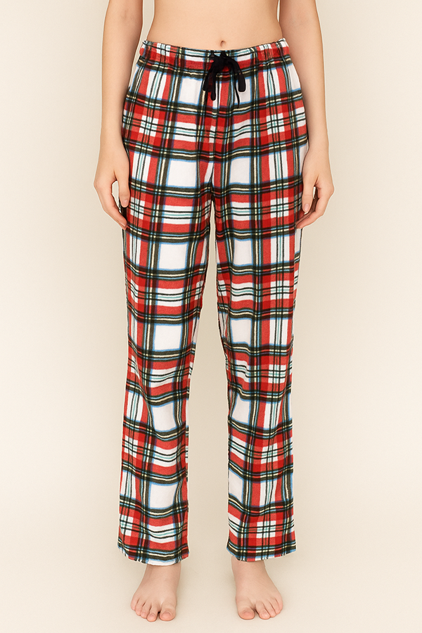 Winter Wear for Women Lady Plaid Fleece Pants
