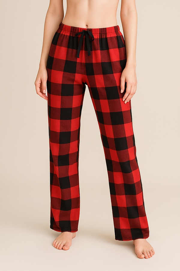 Winter Wear for Women Lady Plaid Fleece Pants