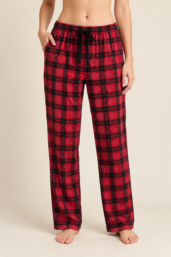 Wholesale 6 Pieces Soft & Cozy Wear for Women Lady Plaid Fleece Pants