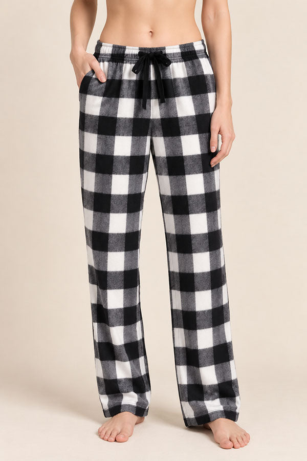Wholesale 6 Pieces Soft & Cozy Wear for Women Lady Plaid Fleece Pants