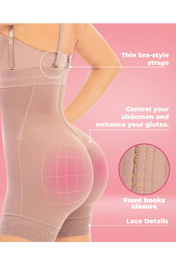 8203 Ann Michell Seamless Powernet Enhancement Shapewear | Colombian Post-Op Bodysuit with Tummy Control & Back Support