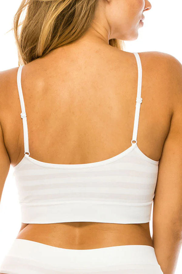 82114 6 Piece Adjustable Non-Removable Straps | Removable Pads Microfiber Seamless Bralette