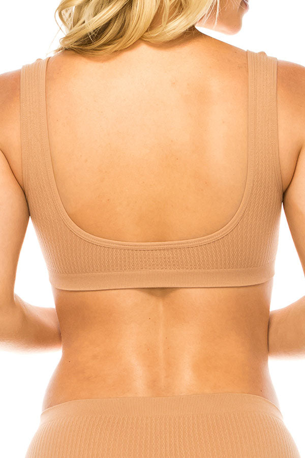 82122 6 Piece Seamless Wireless Bra Top with Thick Straps – One Size