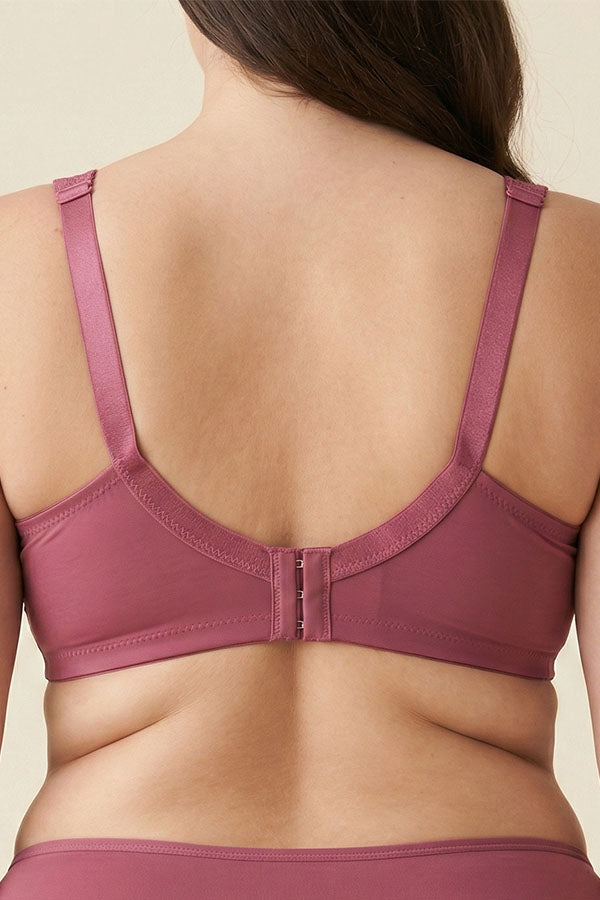 89124 6 Piece No Underwire, Adjustable Straps Solid/Lace Full Coverage Bra – B, C, D Cup C03
