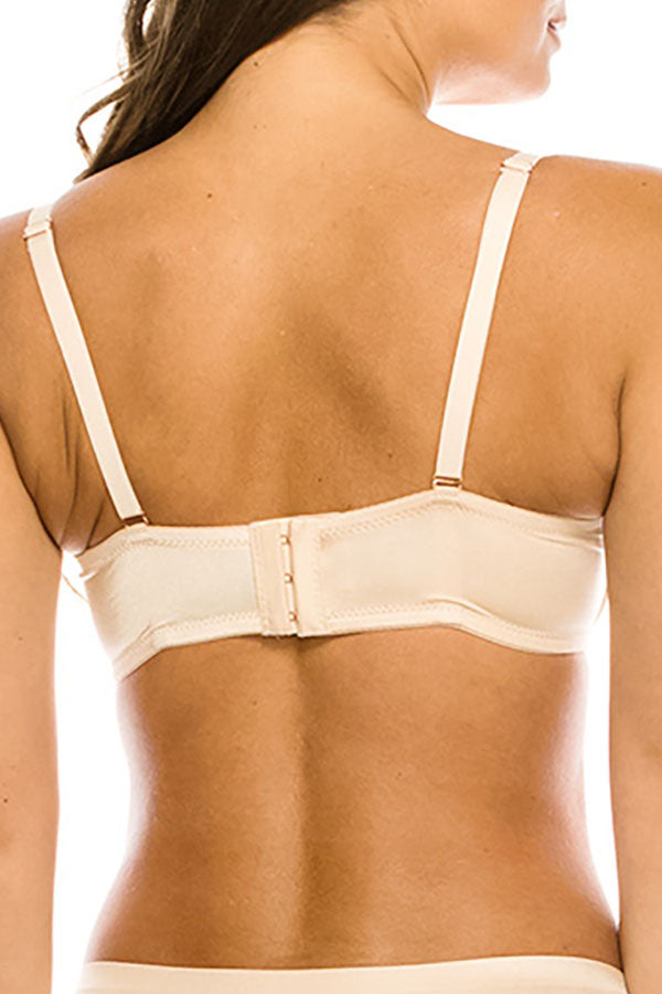 89150 6 Piece Removable Straps, 3 Hook Closure Shiny Push-Up Bra A/B/C Cup C01