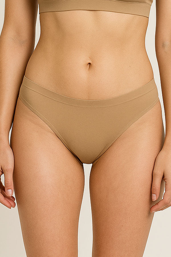 89159 6 Piece Comfortable Invisible Underwear Solid Seamless Laser Cut Panty C02