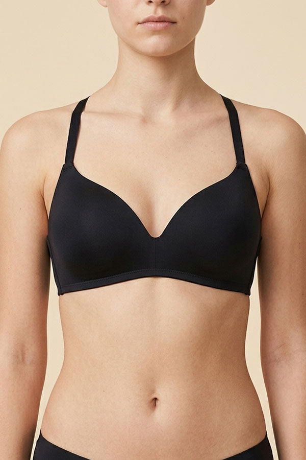 89322 12 Pieces Criss Cross Back, Adjustable Straps, Soft Polyamide Blend Wire Free Bra – B/C Cup