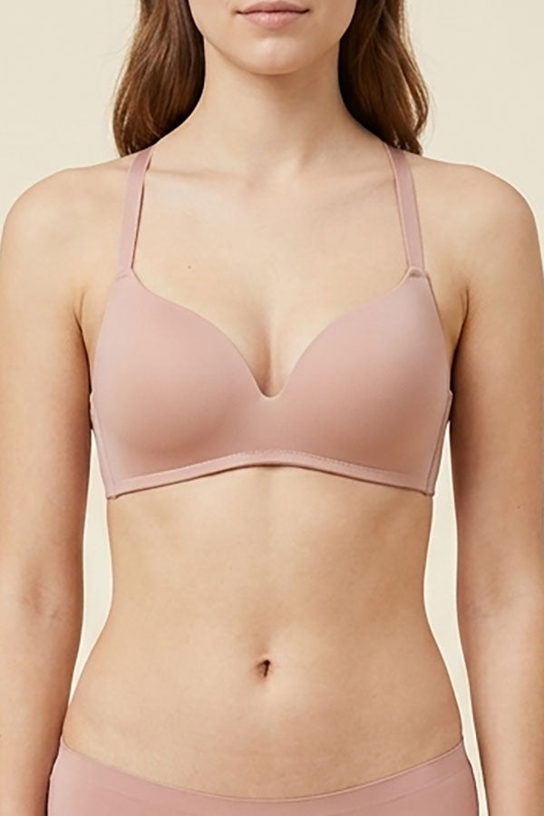 89322 12 Pieces Criss Cross Back, Adjustable Straps, Soft Polyamide Blend Wire Free Bra – B/C Cup