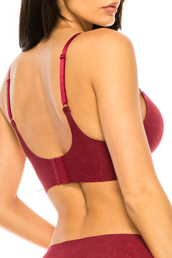 89531 6-Pack Seamless Laser Cut Band Push Up Bra with Underwire B/C Cup C01