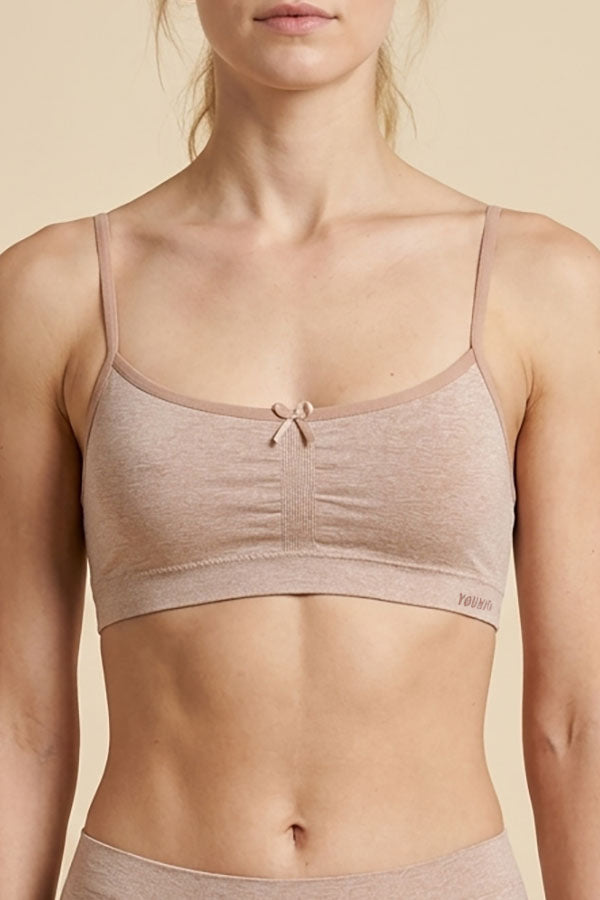 8998 6 Piece Extra Padding, Ruched Center, Bow Ribbon Junior Microfiber Seamless Bra C01