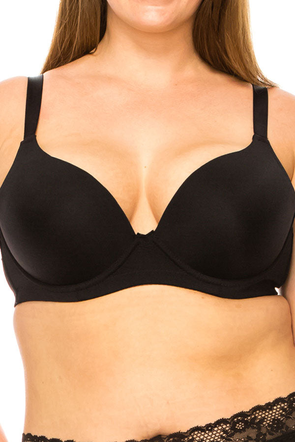 90030 6 Piece Solid Coverage Push-Up Bra D-DD Cup C04