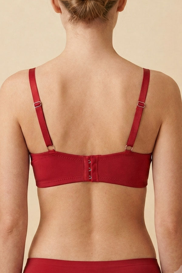 90040 6 Piece Underwire, Light Padding, Adjustable Straps, Three Hooks Back Closure Extra Coverage Bra B/C Cup C02