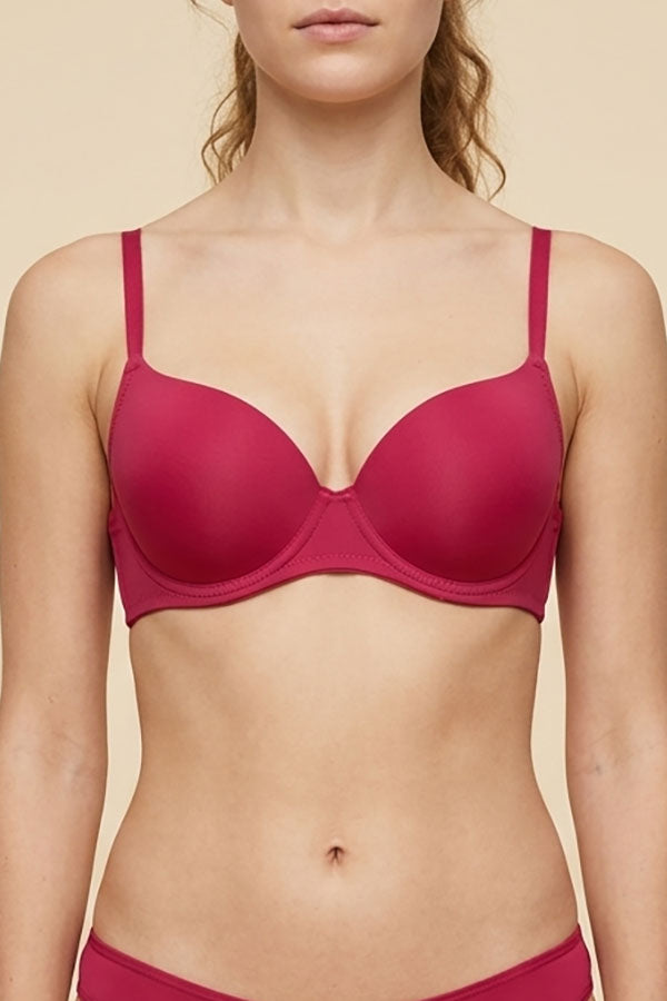 90040 6 Piece Underwire, Light Padding, Adjustable Straps, Three Hooks Back Closure Extra Coverage Bra B/C Cup C02