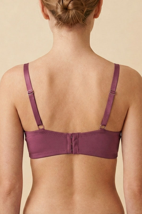 90040 6 Piece Underwire, Light Padding, Adjustable Straps, Three Hooks Back Closure Extra Coverage Bra B/C Cup C02