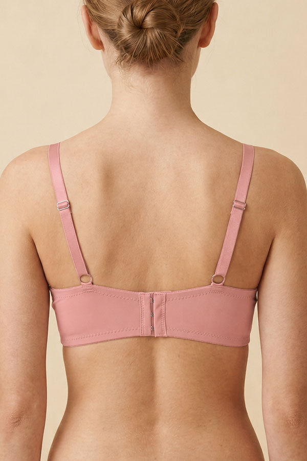 90040 6 Piece Underwire, Light Padding, Adjustable Straps, Three Hooks Back Closure Extra Coverage Bra B/C Cup C02