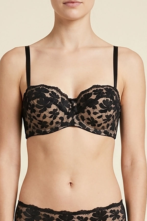 90066 12 Piece Floral Lace Half Cup Bra – Underwire Support B/C Cup
