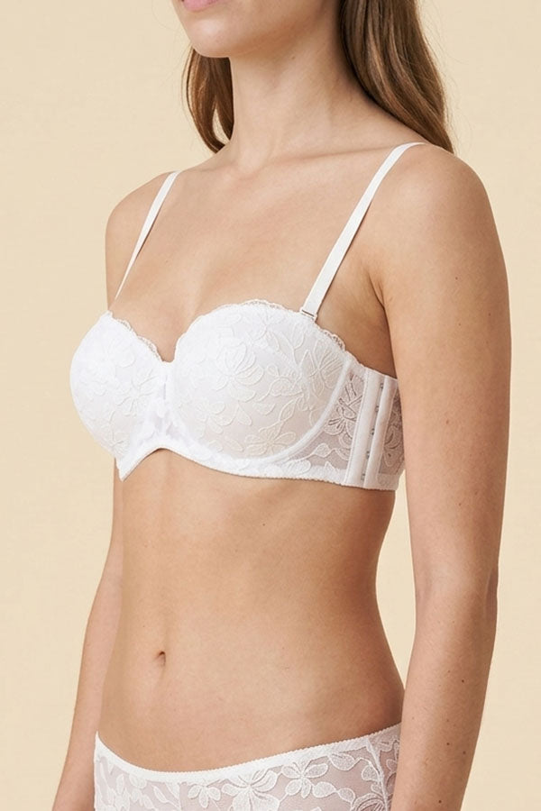 90066 12 Piece Floral Lace Half Cup Bra – Underwire Support B/C Cup