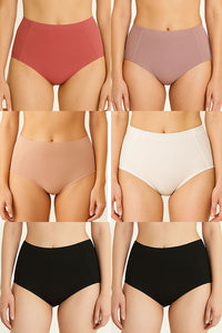 90072 6 Pieces Soft and Comfortable Laser Cut Panty C01
